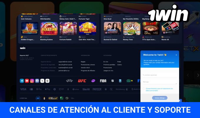 1win asistencia técnica soporte