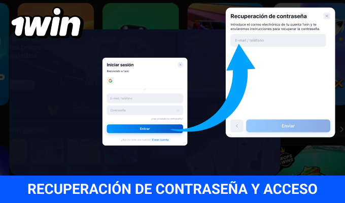 Recuperar contraseña 1win cuenta usuario